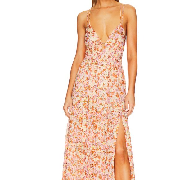 ASTR Ryliana Dress in Rust & Lilac - Picture 1 of 2